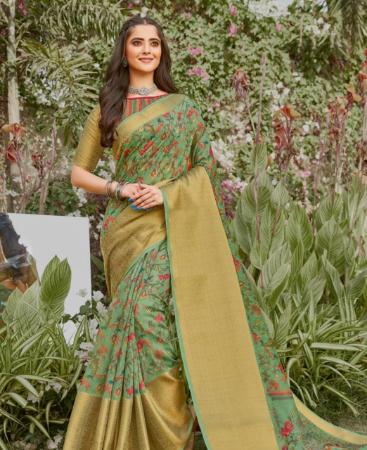 Picture of Bewitching Sea Green Casual Saree