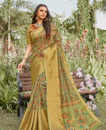 Picture of Radiant Green Casual Saree