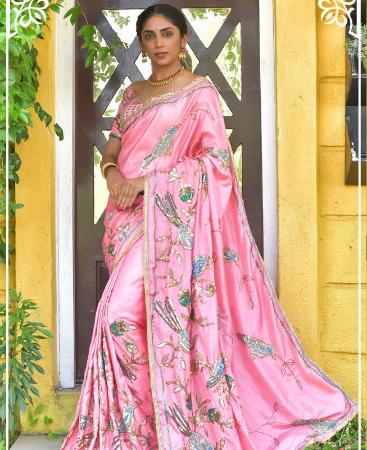 Picture of Exquisite Baby Pink Fashion Saree