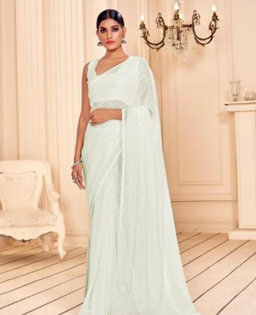 Picture of Magnificent White Casual Saree