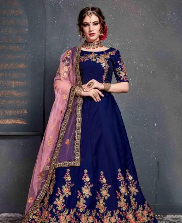 Picture of Gorgeous Dark Blue Lehenga Choli