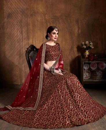 Picture of Sightly Maroon Lehenga Choli