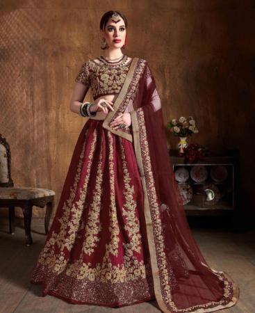 Picture of Fine Maroon Lehenga Choli