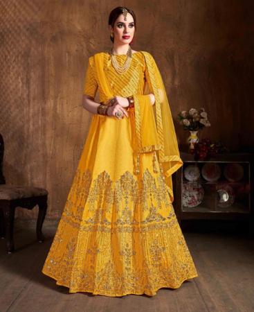 Picture of Fascinating Yellow Lehenga Choli