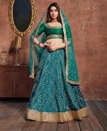 Picture of Statuesque Turquoise Lehenga Choli