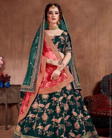 Picture of Comely Dark Green Lehenga Choli