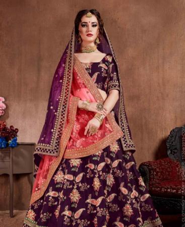 Picture of Elegant Dark Purple Lehenga Choli