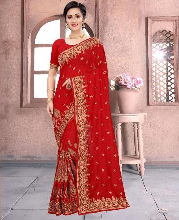 Picture of Fascinating Red Casual Saree