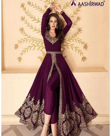 Picture of Pleasing Purple Party Wear Salwar Kameez