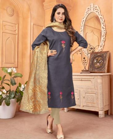 Picture of Bewitching Black Straight Cut Salwar Kameez