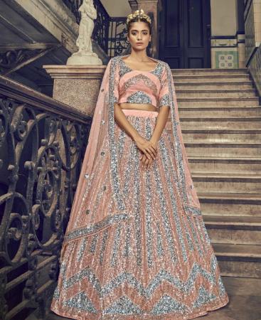 Picture of Alluring Peach Lehenga Choli