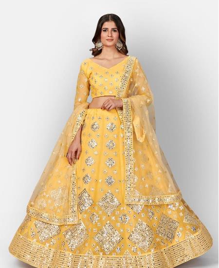 Picture of Enticing Musterd Yellow Lehenga Choli