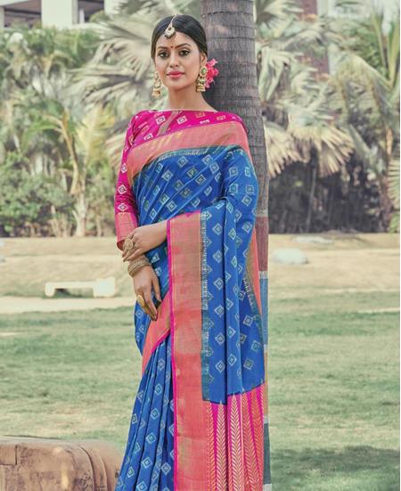 Picture of Nice Sky Blue Casual Saree