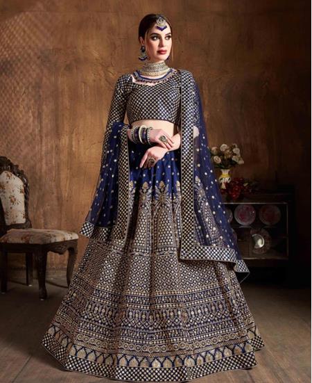 Picture of Stunning Navy Blue Lehenga Choli