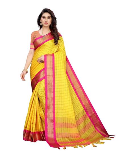 Picture of Stunning Yellow Casual Saree