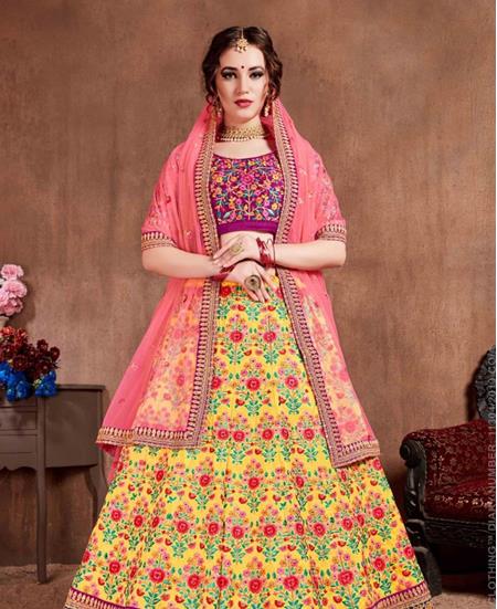 Picture of Statuesque Yellow Lehenga Choli