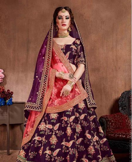 Picture of Elegant Dark Purple Lehenga Choli