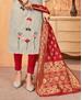 Picture of Statuesque Off White Straight Cut Salwar Kameez