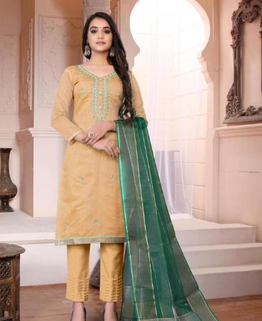 Picture of Ravishing Yellow Straight Cut Salwar Kameez