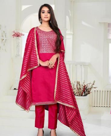 Picture of Beautiful Pink Straight Cut Salwar Kameez