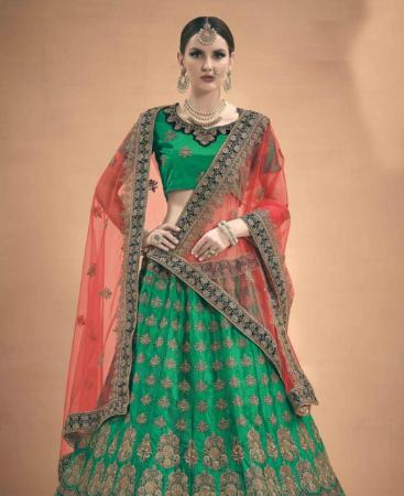 Picture of Magnificent Green Lehenga Choli