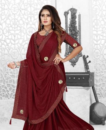 Picture of Classy Maroon Casual Saree