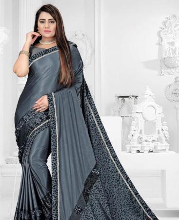 Picture of Elegant Grey Casual Saree