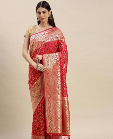 Picture of Good Looking Pink Silk Saree