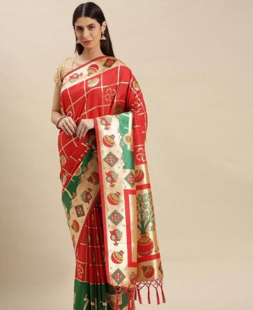 Picture of Exquisite Tamato Silk Saree