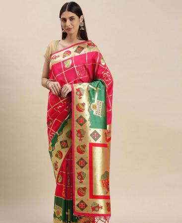 Picture of Superb Pink Silk Saree