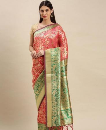 Picture of Exquisite Pink Silk Saree