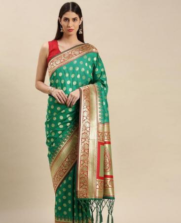 Picture of Ideal Green Silk Saree