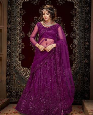 Picture of Comely Dark Magenta Lehenga Choli