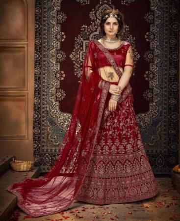 Picture of Superb Maroon Lehenga Choli