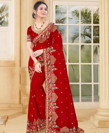 Picture of Gorgeous Red Casual Saree