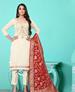 Picture of Excellent White Straight Cut Salwar Kameez