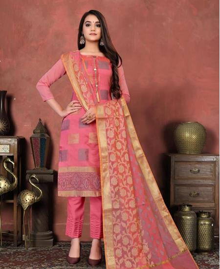 Picture of Fine Pink Straight Cut Salwar Kameez