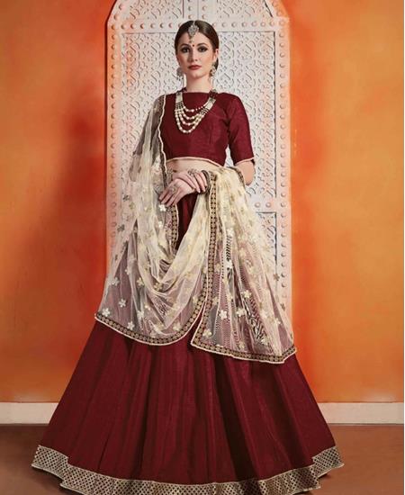 Picture of Good Looking Maroon Lehenga Choli