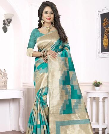 Picture of Shapely Firozi Casual Saree