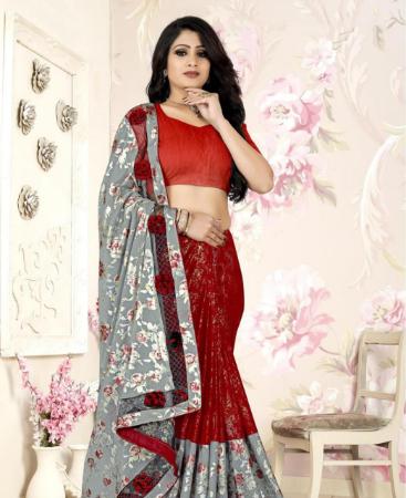 Picture of Comely Red Casual Saree