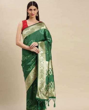 Picture of Resplendent Green Silk Saree