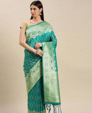 Picture of Gorgeous Blue Silk Saree