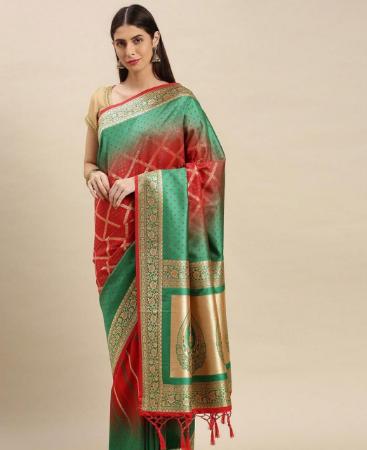 Picture of Delightful Red Silk Saree