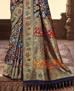 Picture of Pretty Navy Blue Silk Saree