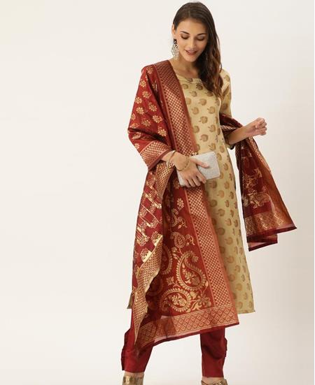 Picture of Splendid Beige Straight Cut Salwar Kameez