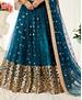 Picture of Pleasing Teal Blue Lehenga Choli