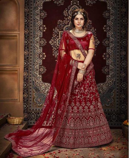 Picture of Elegant Maroon Lehenga Choli