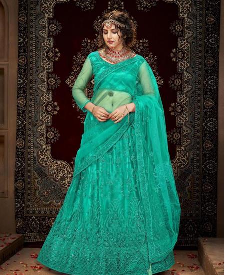 Picture of Beauteous Aquamarine Lehenga Choli