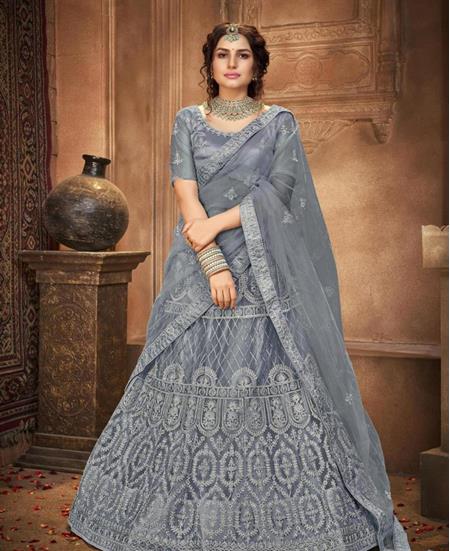 Picture of Pleasing Grey Lehenga Choli