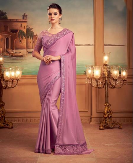 Picture of Ravishing Old Rose Silk Saree